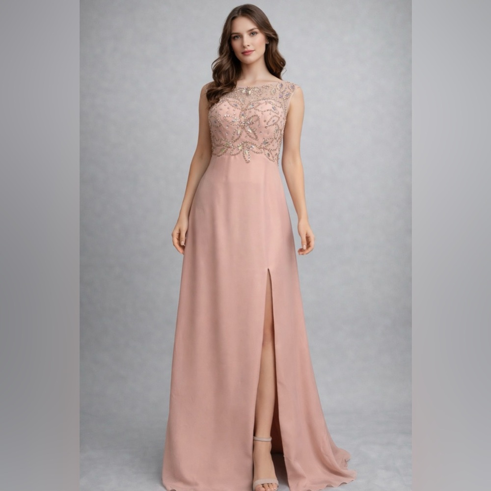 Prom Wedding Maxi Pale Pink Formal Dress Size XS (2) NWT Pageant Ball Gown #9 - Picture 9 of 11
